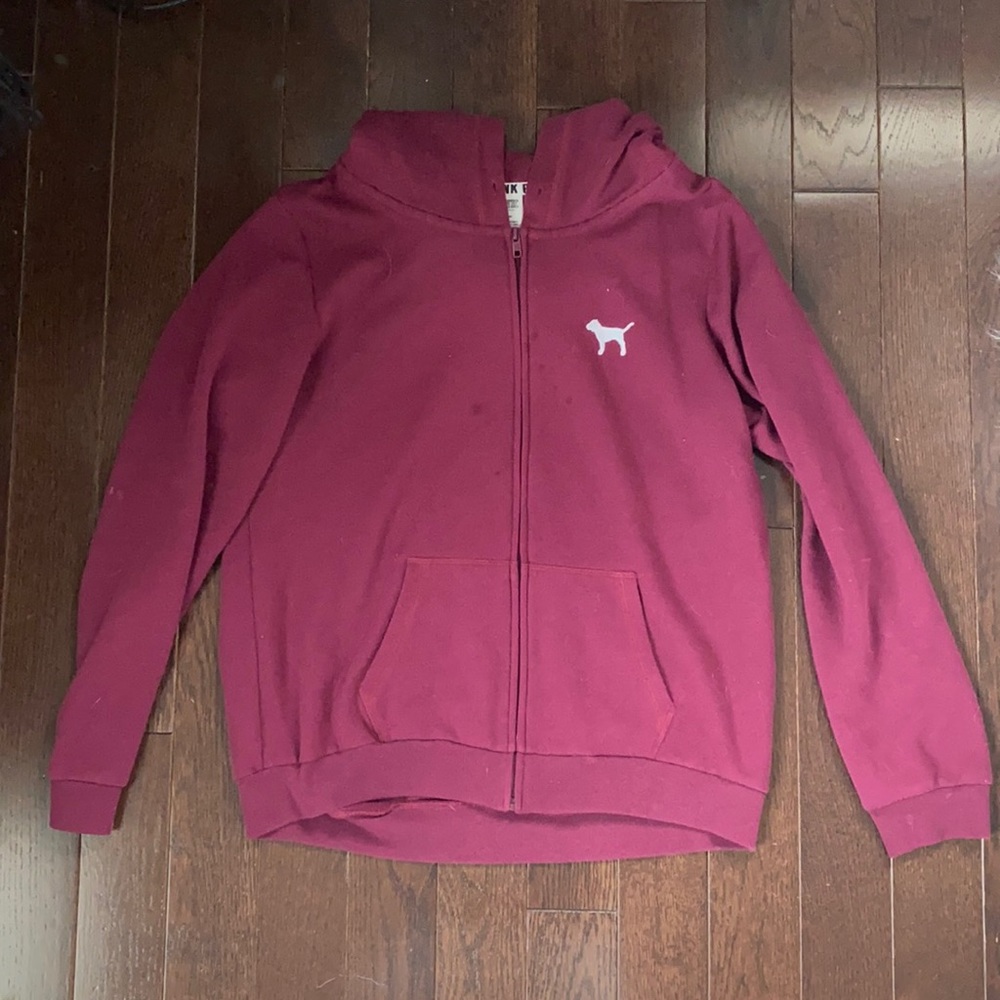Pink burgundy zip up